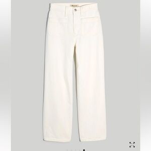 MADEWELL Perfect Vintage wide leg jean in tile white: patch pocket edition ; NWT